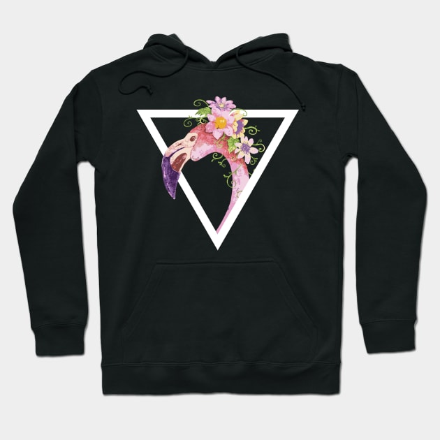 Flamingo Watercolor Triangle Hoodie by Shirtbubble